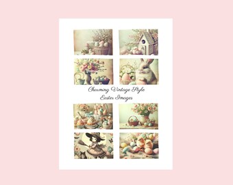 8 Charming Easter Printable Vintage Style Images For Crafts And More