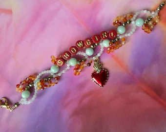 Life of a Showgirl Friendship Bracelet: Gemstone Charm, Taylor Inspired