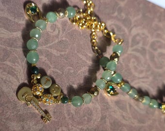 TS Gitarren Bettelarmband: Aventurin Edelstein, Charms, Taylor inspiriert