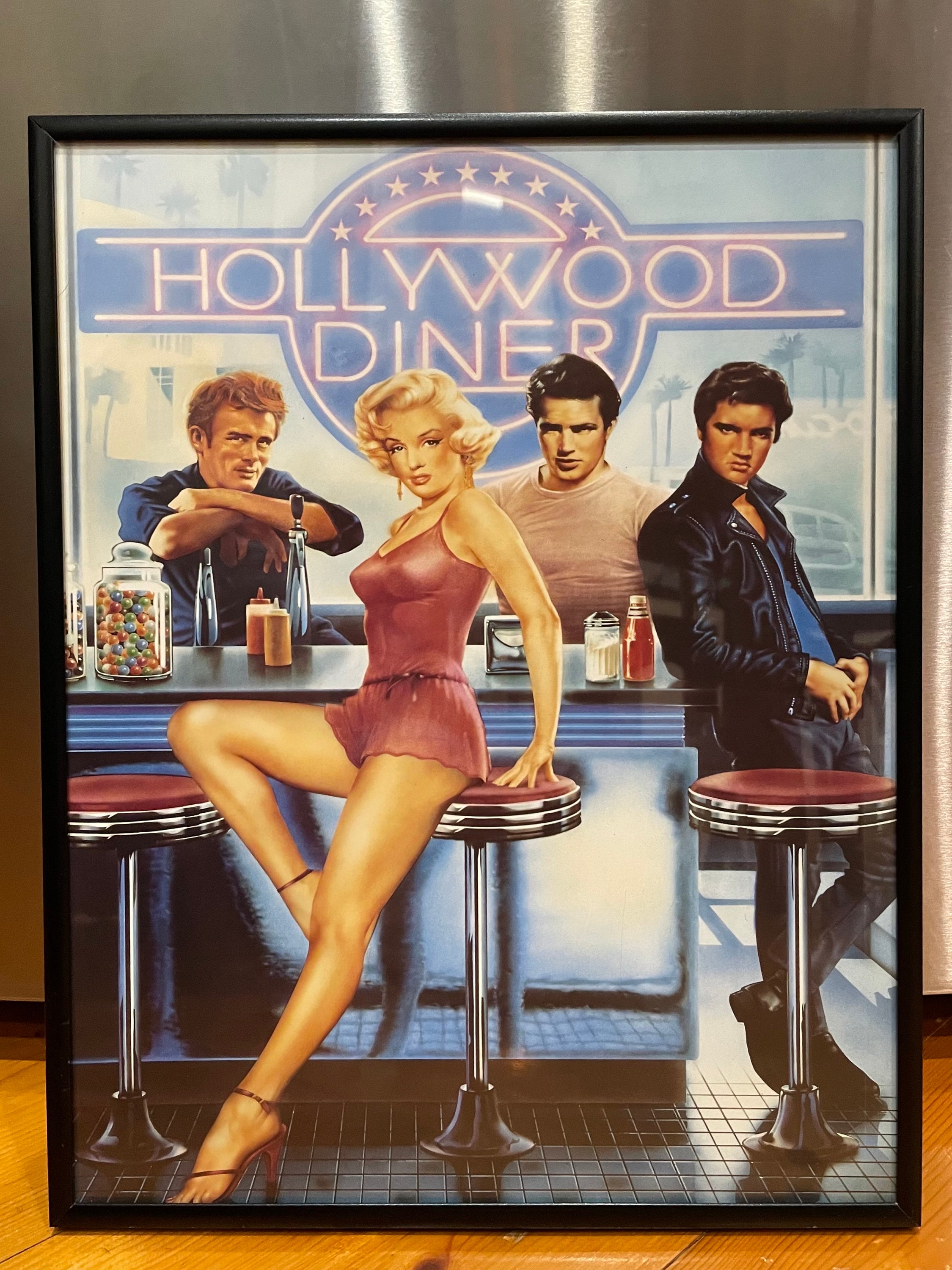 ハリウッドディナー【ポスター】90年モンロー.エルビス.マーロン.Jディーン貴重 ハリウッドディナー【ポスター】90年モンロー.エルビス.マーロン.J