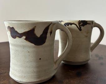 Vintage Studio Pottery Mugs: Handmade Stoneware Coffee Tea Set