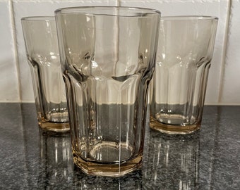 Vintage Smoke Brown Glass Tumbler Glasses Vintage Glassware