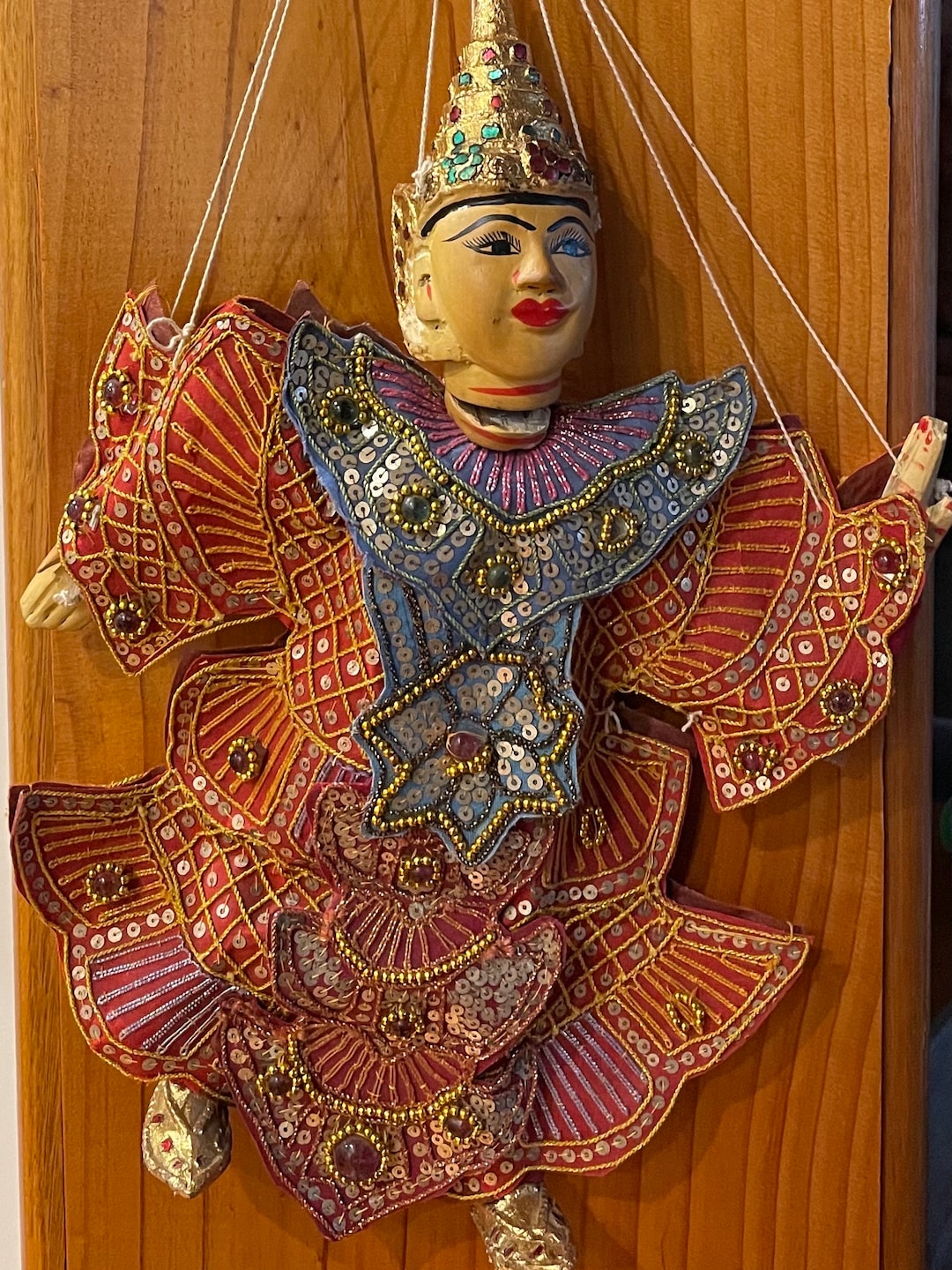 Vintage Indonesian Marionette Wooden String Puppet Handmade Hand ...