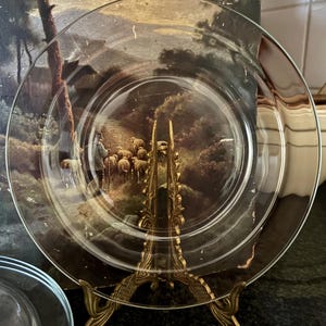 Vintage Arcoroc France Clear Glass Plates: Set of Six image 6