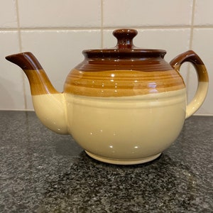 Vintage Redware Northland Mountain Stoneware Teapot Made In Japan Vintage Glazed Pottery Retro Teapot image 1