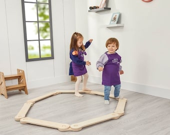 Trave di equilibrio Montessori per bambini - Pietre miliari per bambini - Tavola di equilibrio - Percorso di equilibrio - Giocattolo per bambini - Apprendimento creativo - Regalo per bambini