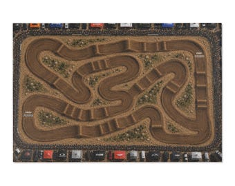 Motocross Track Mat Dirt Track Supercross Area Rug | Kids Playroom Motocross Track Mat