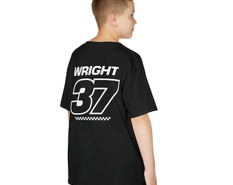 Camiseta personalizable de patrocinador de motocross Camiseta gráfica de piloto de motocross Logotipos y número personalizados de motocross