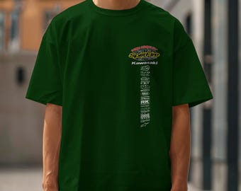 Retro Splitfire Pro Circuit Kawasaki Dark Green T-shirt Motocross
