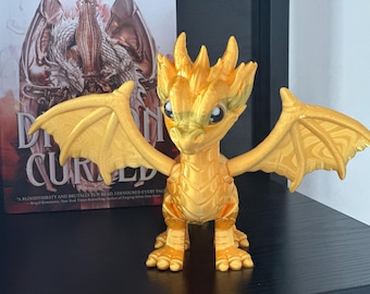 Sun Dragon Figurine | Inspired by Dragon Cursed | 3D Printed Fantasy | Elise Kova Fan Gift