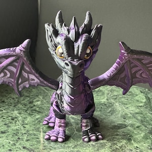 Fourth Wing Iridescent Dragon ‘Onyx Storm’ - Empyrean Series Inspired Figurine - Fantasy Decor - Collectible - Book Lover Gift