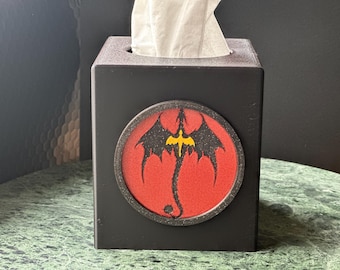 Fourth Wing Dragon Tissue Box Cover – Fantasy Decor Inspired by Tairn & Andarna