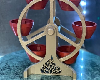 Handcrafted Ferris Wheel Plant Stand – Whimsical Indoor Planter Display