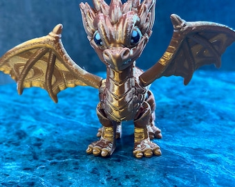 Fourth Wing Andarna Dragon Figurine - Empyrean Series Collectible - Shimmering Golden
