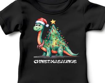 Kleinkind Dinosaurier Shirt, Weihnachten Dinosaurier Kleinkind Jugend T-Shirt, süßes Dino Weihnachten Outfit für Jungen, Baby Urlaub Geschenk