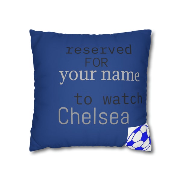 Chelsea Print Cushion Cover, personalised football gift , football pillow, printed pillow cover,  personalized custom cushion, gifts for men