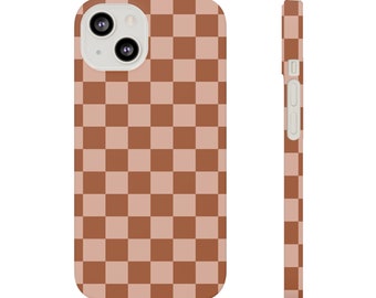 Phone Case brown Checkerboard Slim Cases