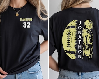 Custom Football Shirt, Personalized Name & Number Tee, Custom Team Name Shirt, Football Season