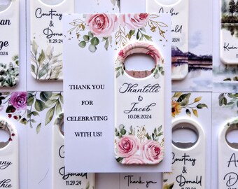 50 Stück Hochzeit Bevorzugungen Magnet, personalisierte Hochzeit Flaschenöffner für Gast in loser Schüttung, Verlobung Gefälligkeiten, Hochzeit Massengeschenk, Danke Geschenke