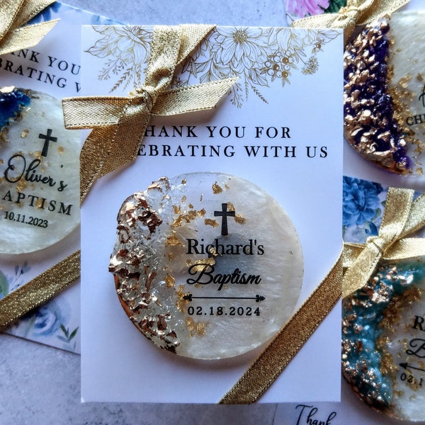 Personalized Baptism Favors for Guests in bulk / Custom christening Favors / confirmation Magnet / First Communion Favor / Party Favors