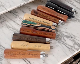 Personalized Espresso Machine Wooden Handle, Custom Wooden Handle, Barista Coffee Lover Gift, Espresso Machine Handle, Birthday Gift