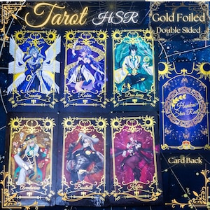 Honkai Star Rail Tarot Karten Robin Kafka Dan Heng Boothill Sonntag Aventurine Merchandise Goldfolierte glänzend Anime-inspirierte Fotokartensätze