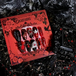 Love and Deepspace Press On nails sets handmade custom otome accessories Xavier  Zayne gothic ethereal Rafayel Sylus manicure cosplay