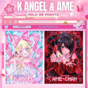 K Angel Ame A5 Print Poster Bedürftiger Streamer Overload Bedürftiges Mädchen Overdose Anime kawaii pink harajuku ästhetisch y2k goth kokett
