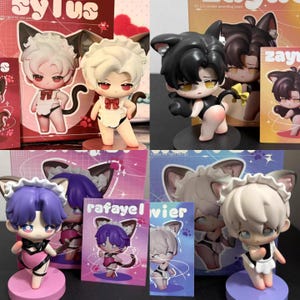 Love and Deepspace mini figure dolls LADS Anime Sylus Zayne Rafayel Xavier Accessory toy Cute Baby kawaii 10cm otome cat neko