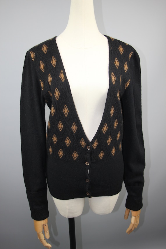 Moncler, MONCLER Vintage Long Sleeve Womens Brown Avant Garde Cardigan Sweater Size us M