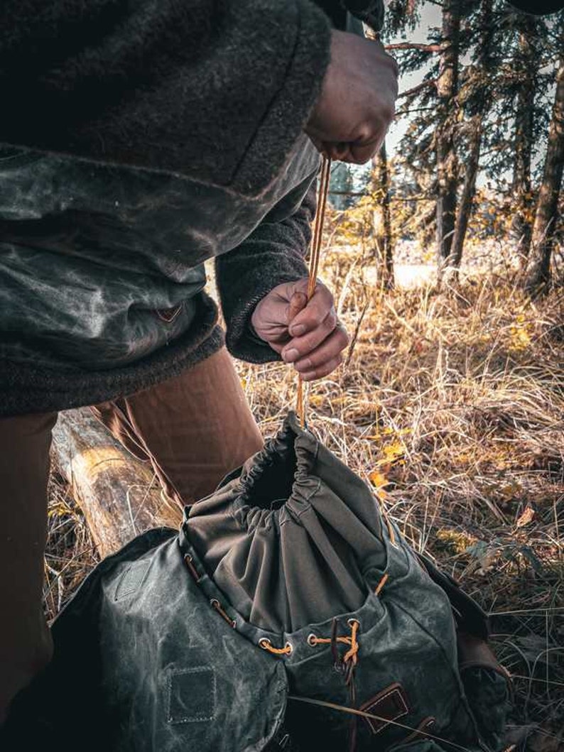 Mochila Bushcraft Encerado RukSak Verde imagen 4