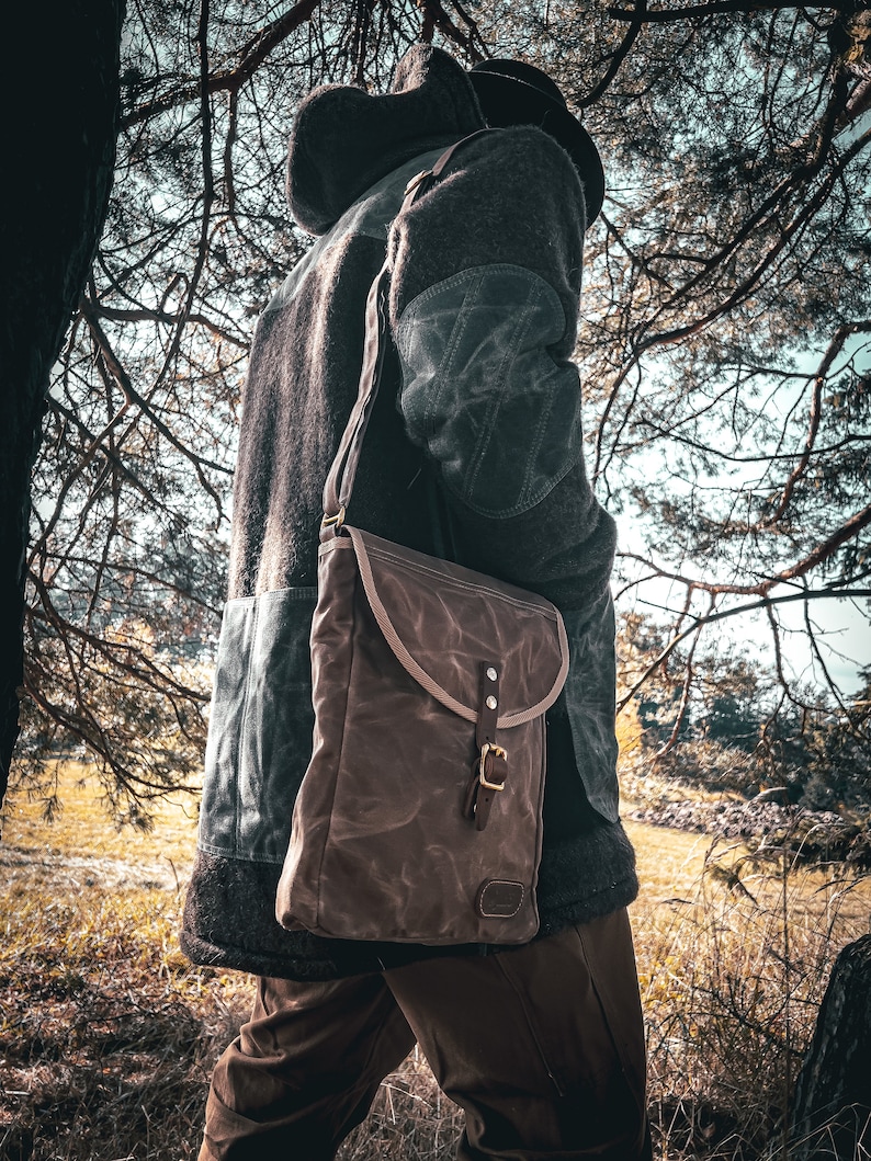 Bolso bandolera Bushcraft WAXED PocketBag Coyote imagen 3