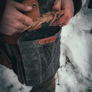 Belt Pouch | Bushcraft Waxed | Gathering Pouch | Foraging Dump Pouch | Waxed bag | Waxed Pouch |