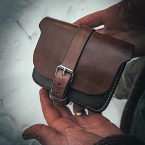 Borsa da cintura in pelle Bushcraft / Marsupio in pelle