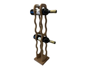 Elegant Wine Rack WAVE 6 bottle wine - Handmade Elegance Wooden Wine Rack Handmade Item Handmade Home