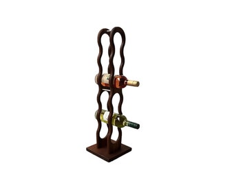 Handmade Wave Wine Rack - Elegant Storage for 6 Bottles - Handmade Wooden Wine Rack Handmade Item Handmade Home - termowood