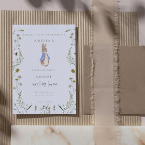 Peter Rabbit Einladungsvorlage, Geburtstag, Baby-Dusche Editierbare Peter Rabbit Einladung, Printable Peter Rabbit, Instant Download
