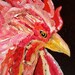 Red Rooster farm art animals acrylic canvas and colorful, lots  character ready to hang in you river house in your lake house great gift