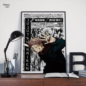 Jujutsu Kaisen Itadori Yuji | Ryomen Sukuna Poster JJK Japanese Anime Digital Manga Art Print, Wall Art Design Decor | Digital Download |