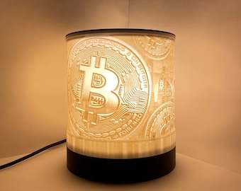 Bitcoin Tischlampe - Schreibtischlampe / Nachttischlampe / Modern / Design / Bitcoin Lamp / Trader Geschenk / Trader Deko / Investment Gift