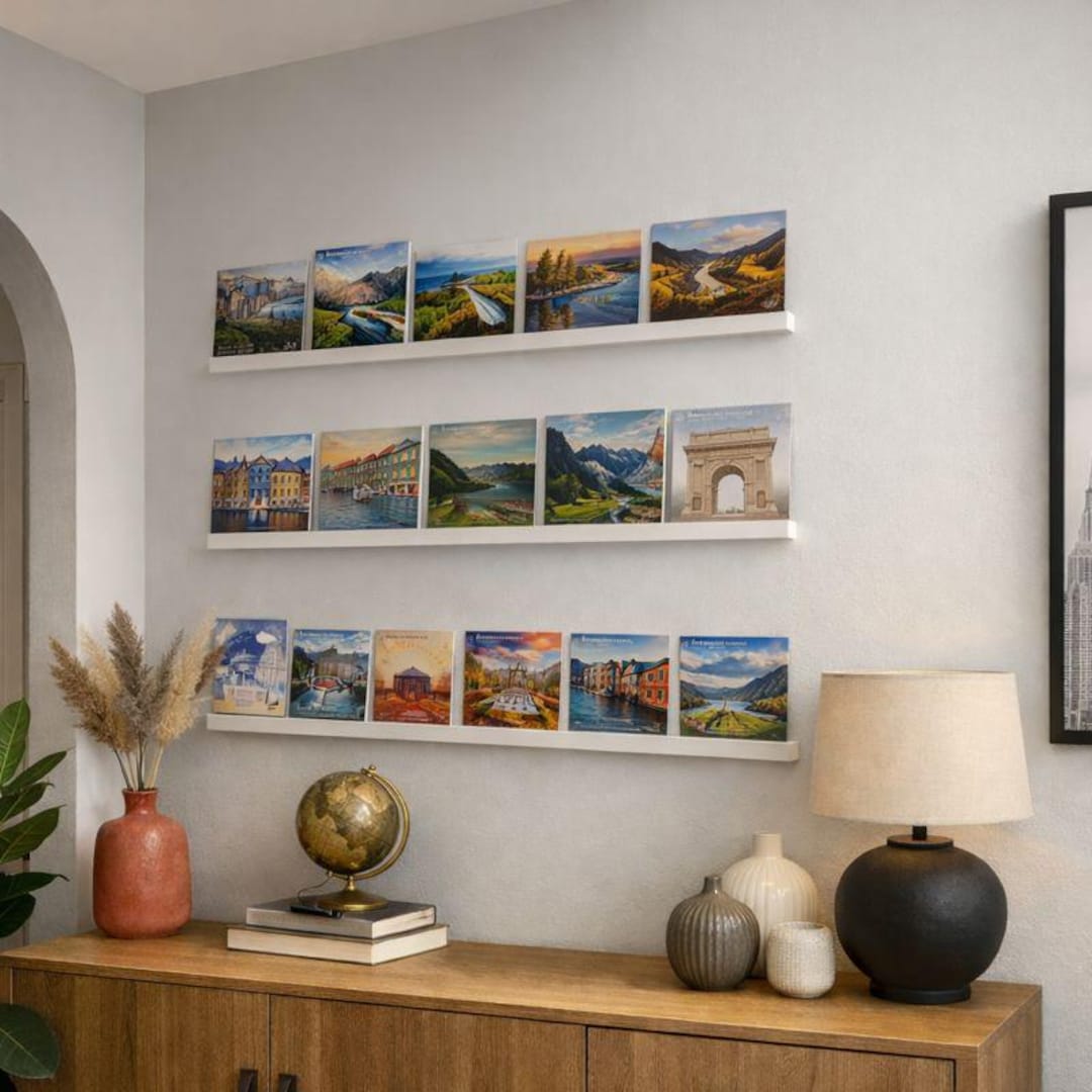 Many Rails Photo Flexible Picture Rail Without Drilling | Modular Photo Rail for Wall ...