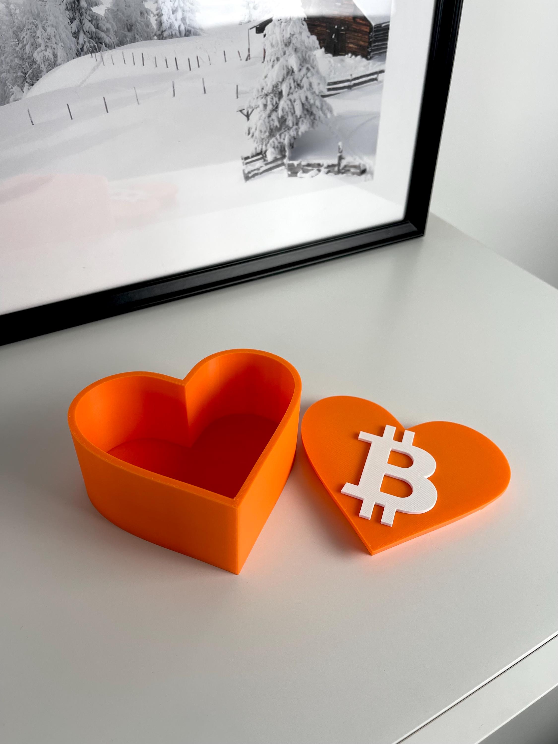 ビットコイン ハート ボックス - ビットコイン ボックス、ビットコイン コンテナ、トレーダー ギフト、トレーダー  デコレーション、投資ギフト、ビットコイン デコレーション、ビットコイン アート