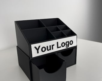 Personalized desk organizer – 3D-printed pen holders with logo – office decor & desk organization for companies