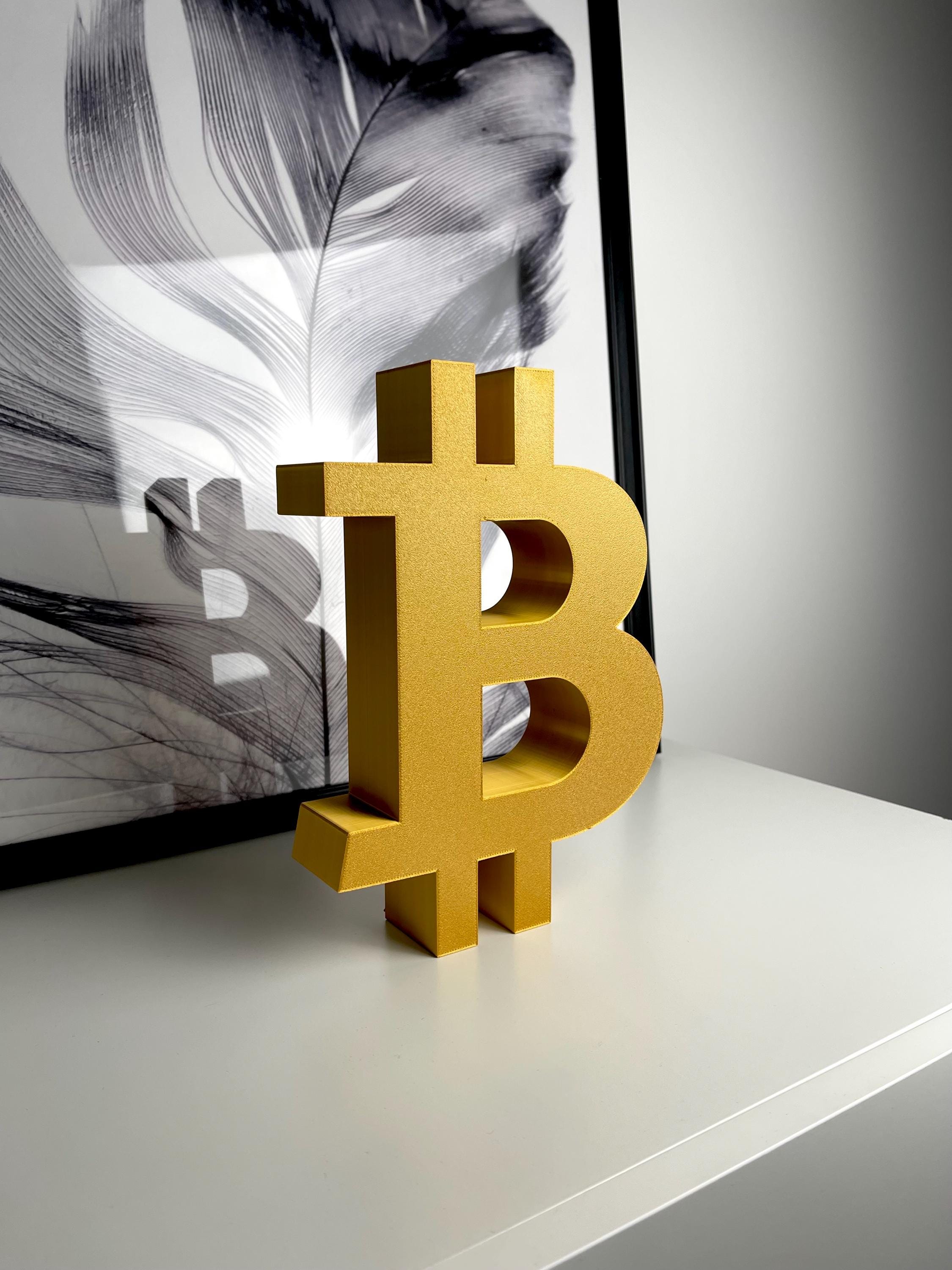 金/銀のビットコインサインスタンド - ビットコインギフト、トレーダーギフト、トレーダー装飾、投資ギフト、ビットコインゴールド、ビットコインシルバー  - Etsy 日本