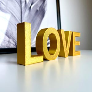 Letras LOVE doradas/plateadas - 2 cm de grosor / decoración / expositor / San Valentín / HOGAR / AMOR / regalo para enamorados / cartas de amor