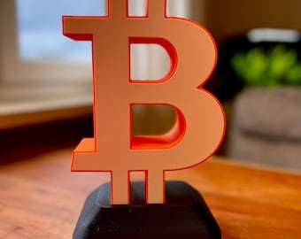 Bitcoin Zeichen Aufsteller - Bitcoin Sign, Trader Geschenk, Trader Deko, Investment Gift