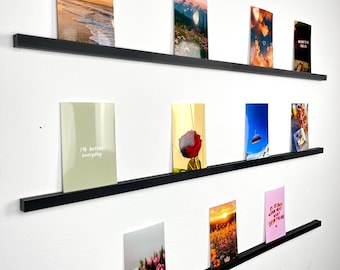 Mensola portafoto per decorazione murale – Perfetta per foto, cartoline e opere d'arte, personalizzabile nel colore desiderato, sostenibile