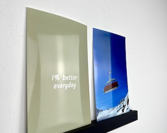 Picture ledge 25 cm – Self-adhesive wall shelf for photos, postcards & prints | Minimalist wall decoration | Modern wall art