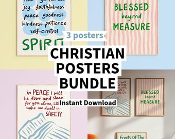 Christian Scripture Art Prints: Bible Verse Poster Set (Digital Download)