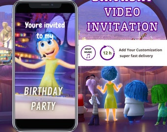 Inside Out 2 Geburtstagsvideoeinladung, Inside Out 2 Einladung, Inside Out 2 animierte Einladung, Inside Out 2 animierte Videoeinladung,